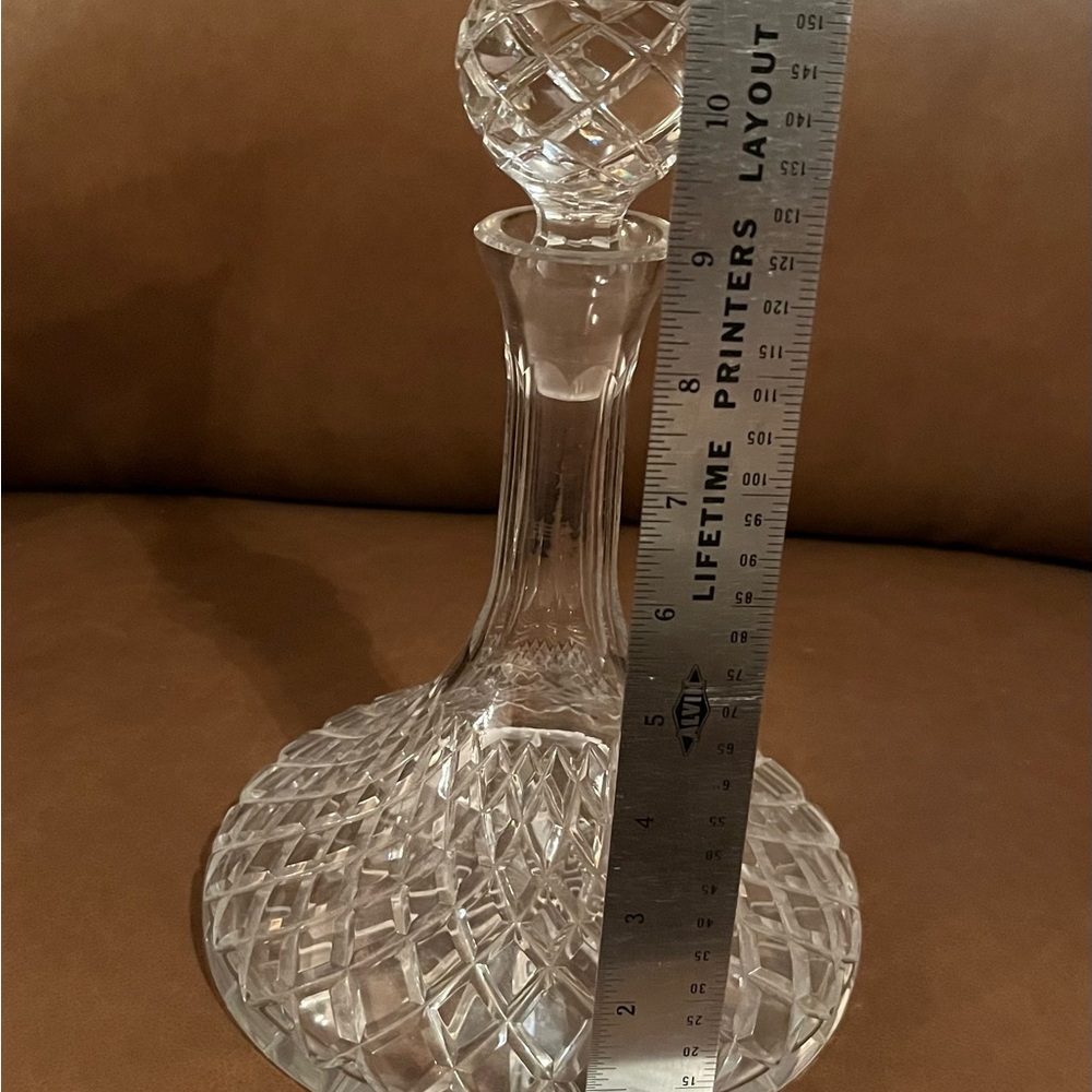 Vtg Waterford Crystal Alana Diamond Cut Flat Bottom Ship Decanter Ireland - Picture 2 of 3
